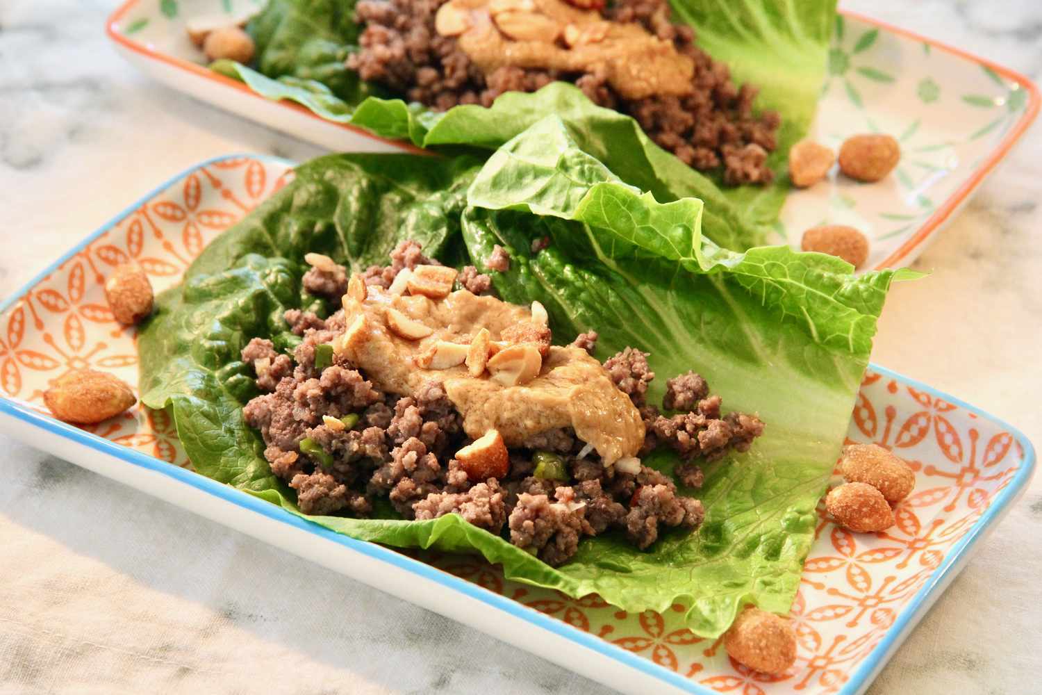 Spicy Ground Beef Cabbage Wraps with Peanut Sauce Recipe