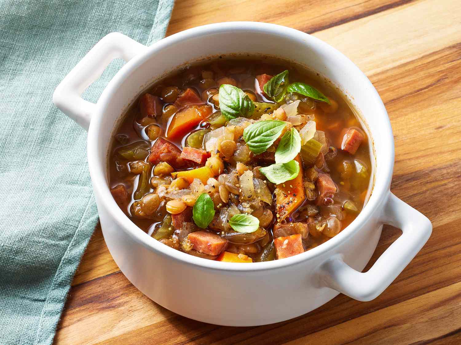 Slow Cooker Lentil and Ham Soup Recipe