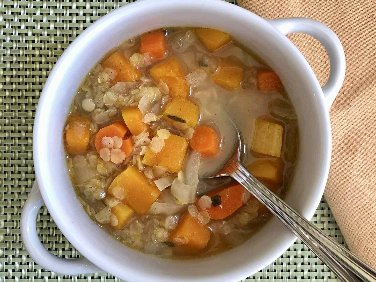 Vegan Butternut Squash and Lentil Stew in the Slow Cooker Recipe