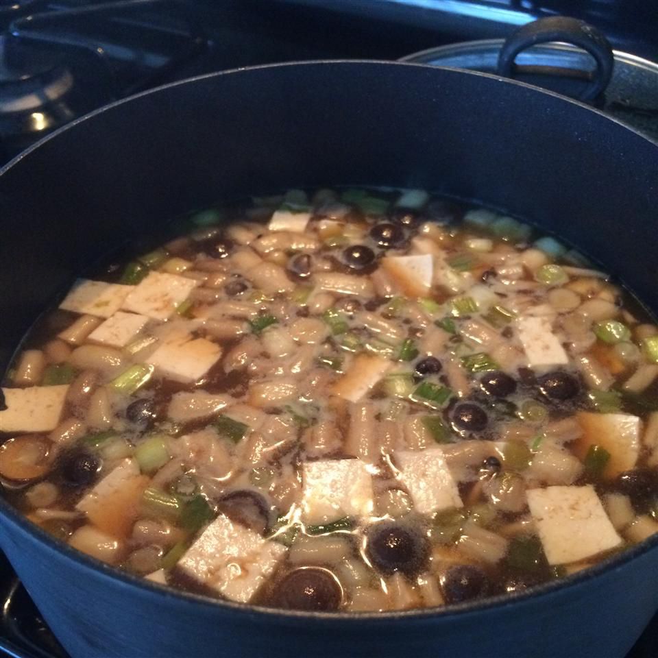 Japanese Soup with Tofu and Mushrooms Recipe