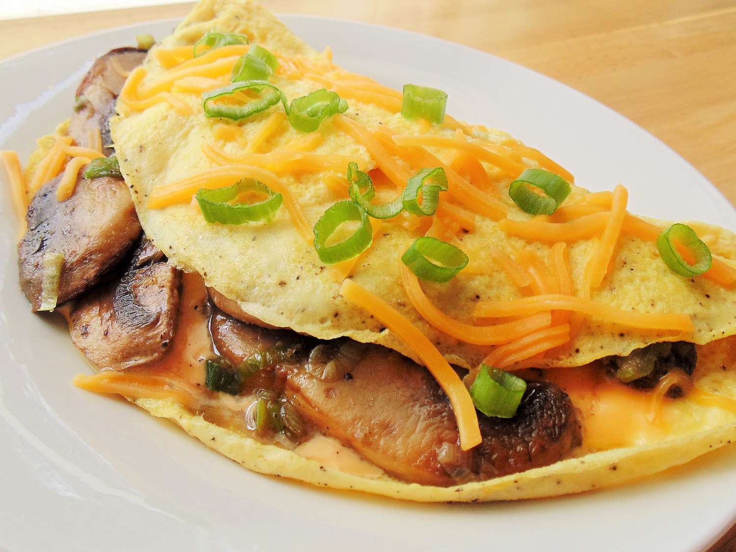 Mushroom, Scallion, and Cheese Omelet Recipe