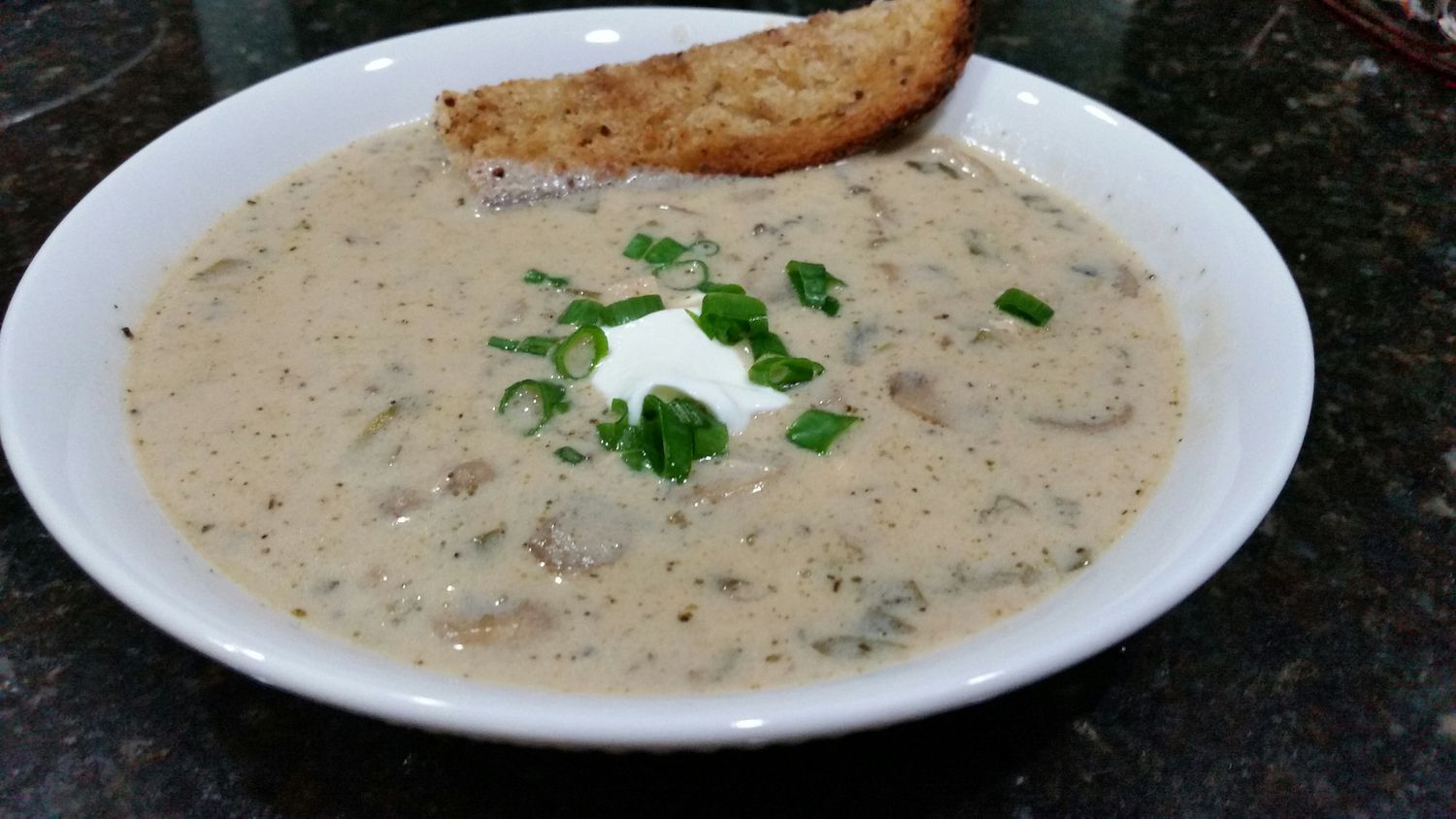 Mushroom and Chicken with Sour Cream Soup Recipe