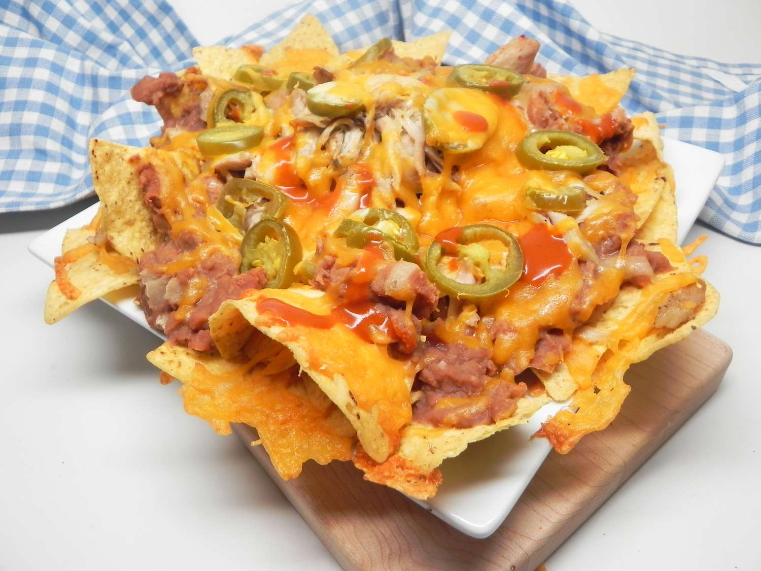 Chicken Nachos with Refried Beans Recipe