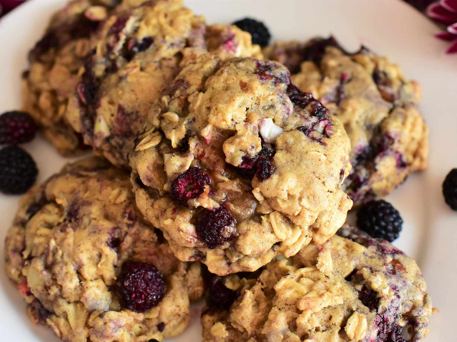 Almond-Oatmeal Cookies with Black Raspberries Recipe