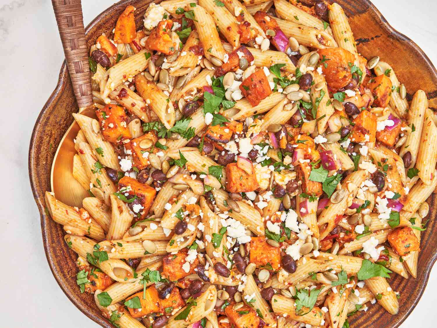 Southwestern Sweet Potato and Black Bean Pasta Salad Recipe