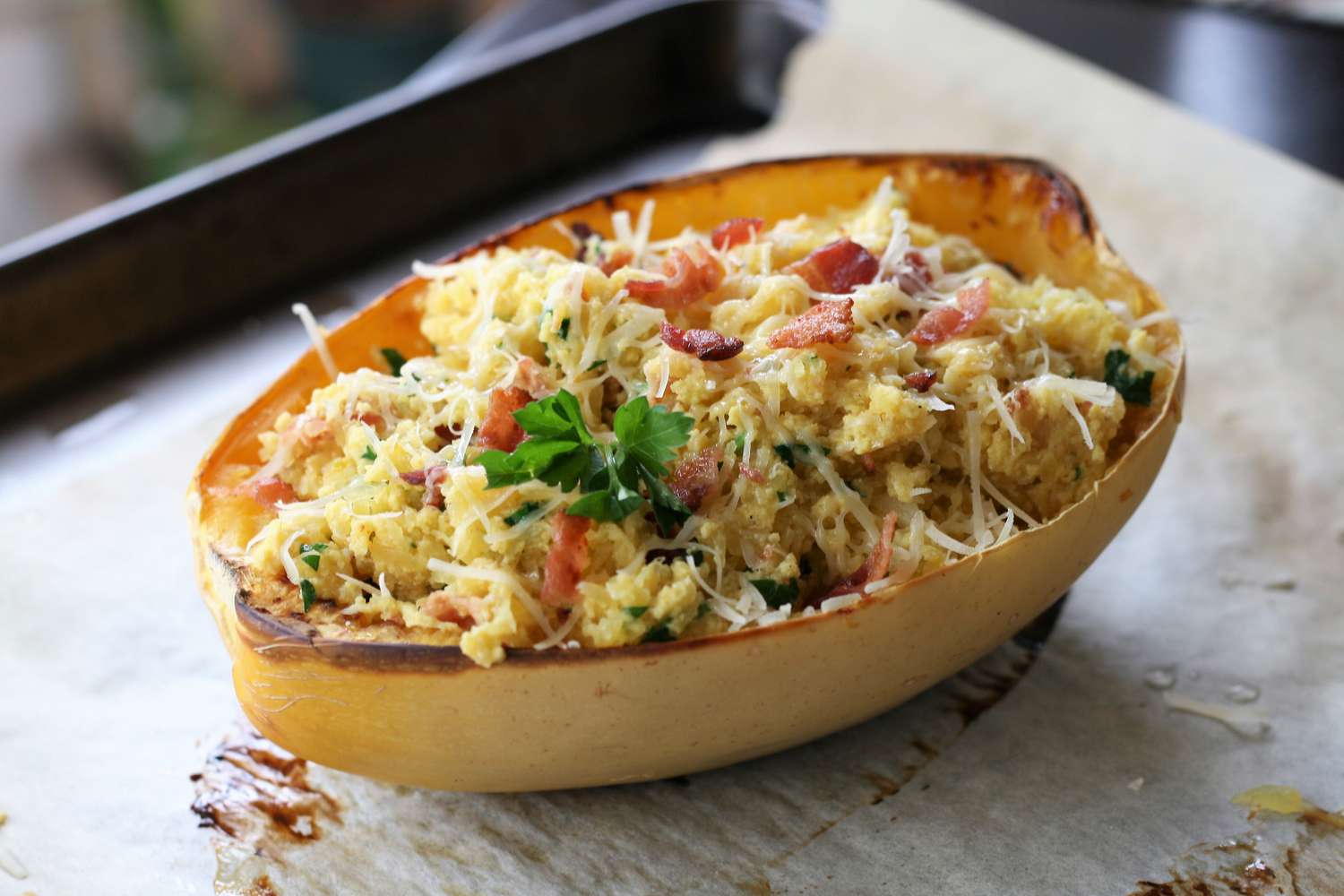 Keto Spaghetti Squash Carbonara Recipe