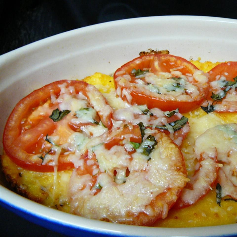 Baked Polenta with Fresh Tomatoes and Parmesan Recipe