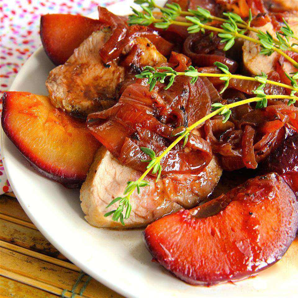 Roasted Pork Tenderloin with Fresh Plum Sauce Recipe