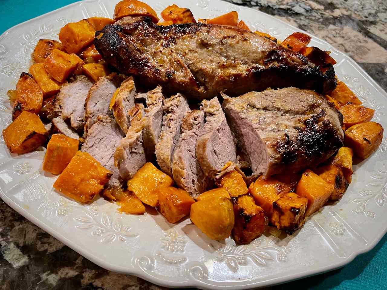 Air Fryer Pork Tenderloin with Sweet Potatoes Recipe