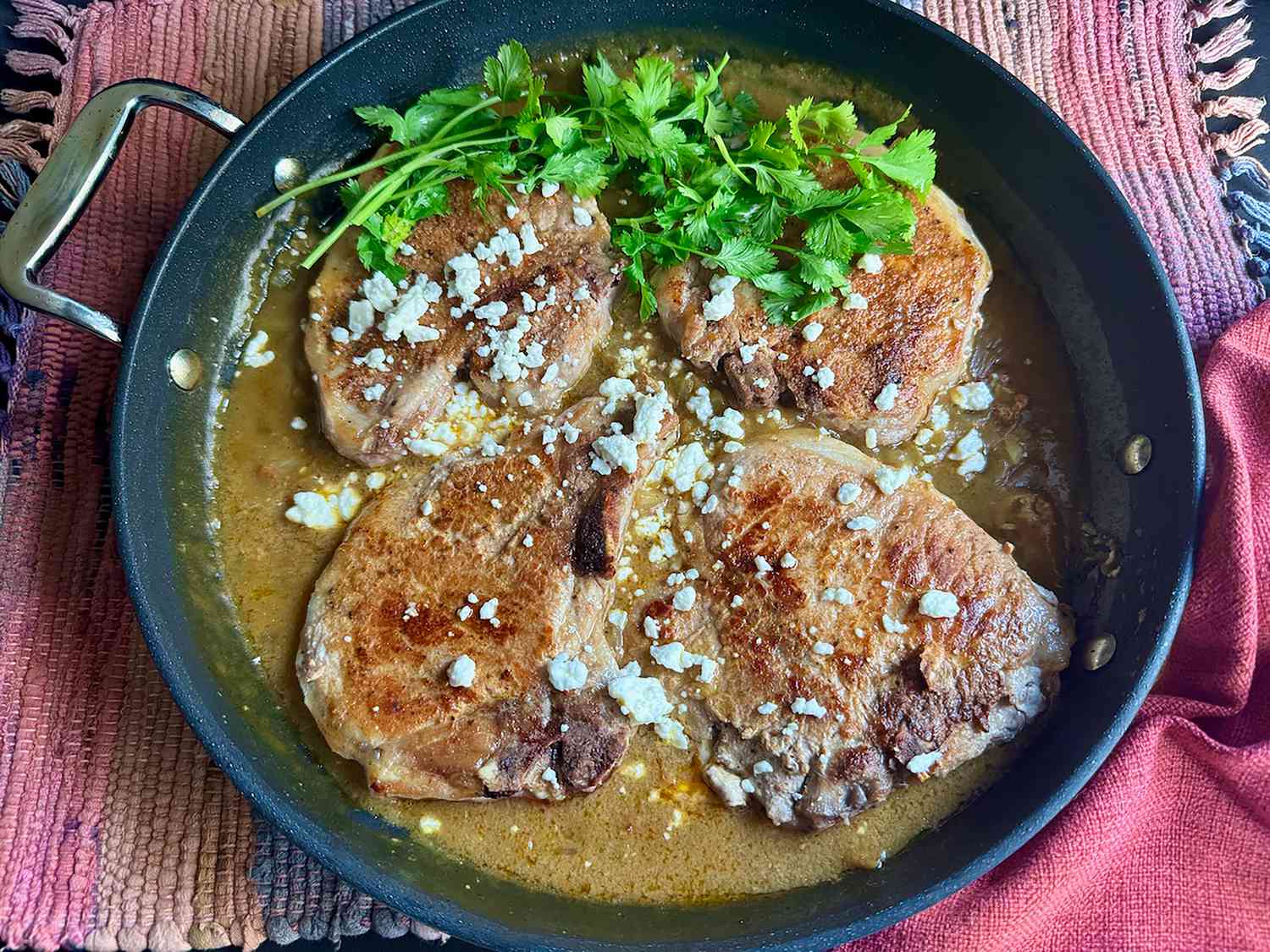 Pork Chops with Hatch Green Chili Sauce