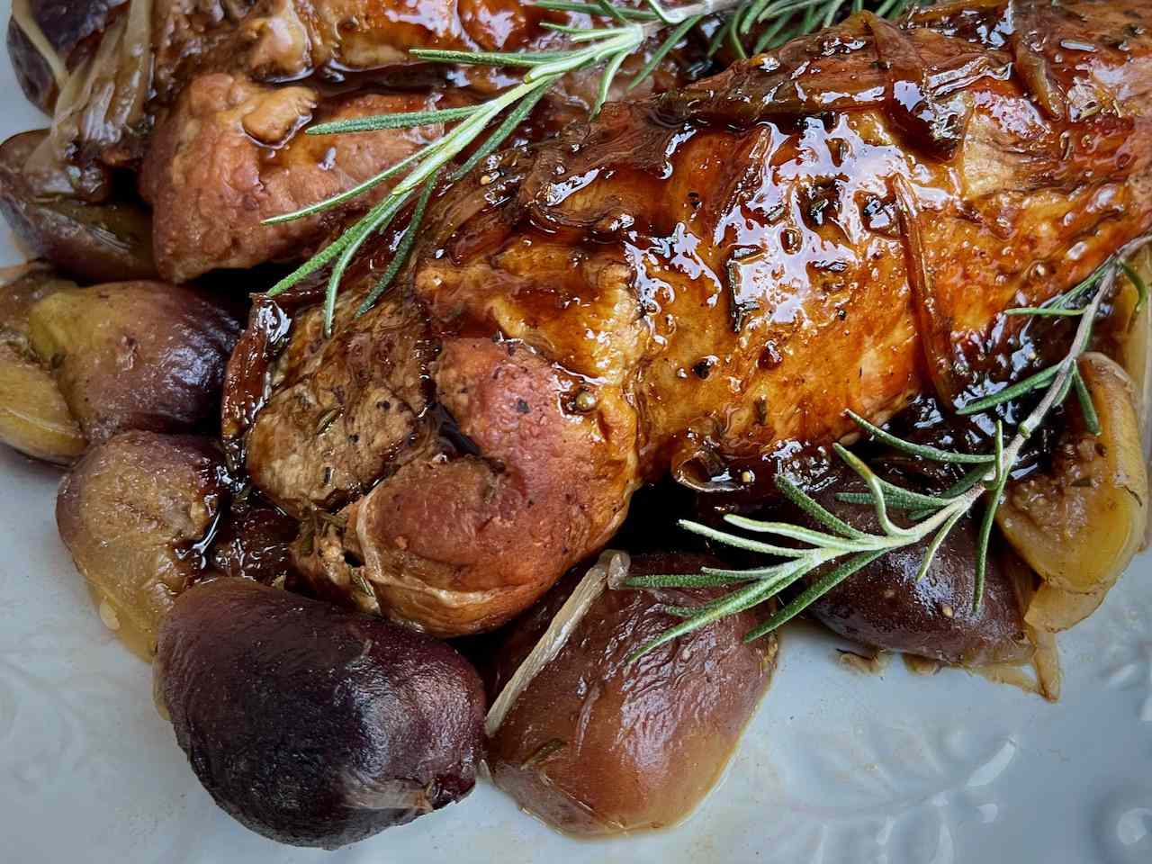 Balsamic Braised Pork Tenderloins with Fresh Figs Recipe