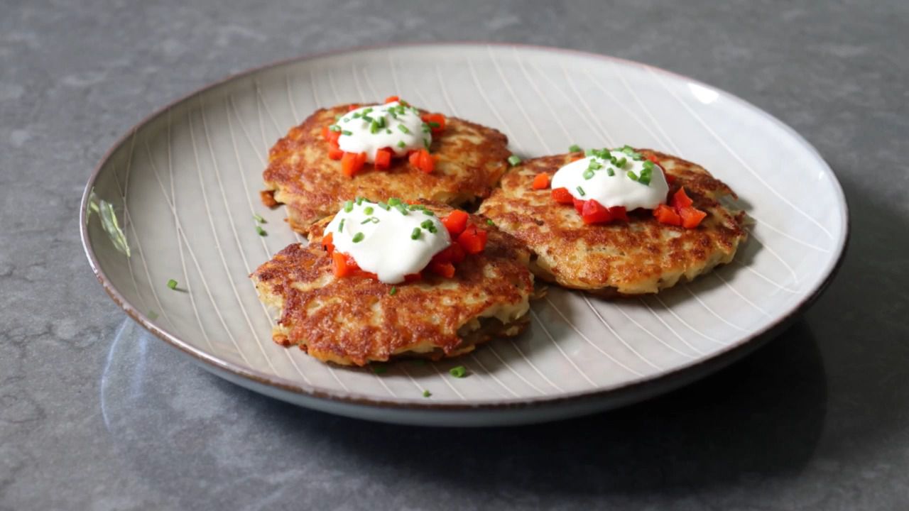 Sausage-Stuffed Potato Pancakes