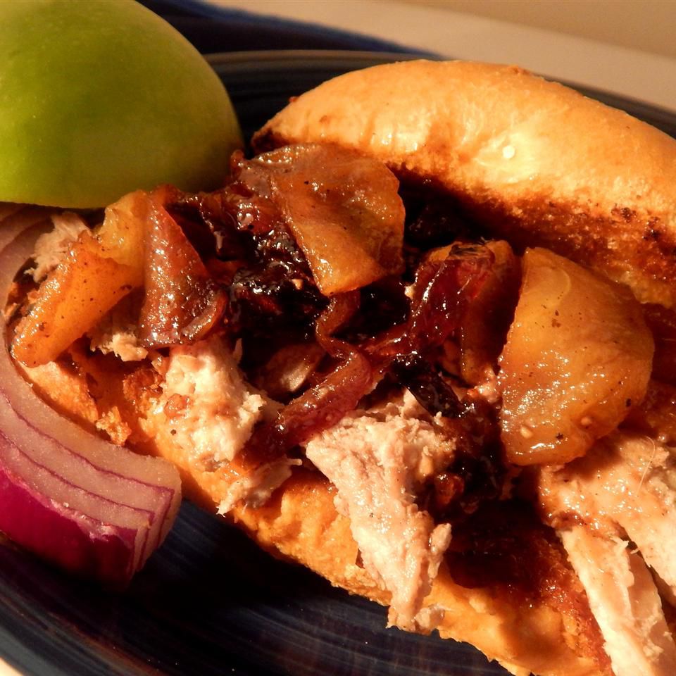 Apple Cider Pulled Pork with Caramelized Onion and Apples Recipe